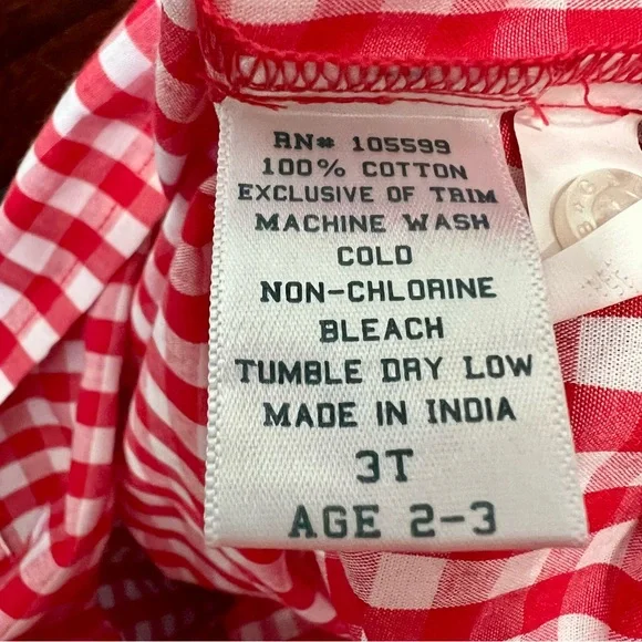 NWT- Red/White Gingham Check Child’s Dress - Size 3T‎ - University South Alabama - Picture 11 of 12